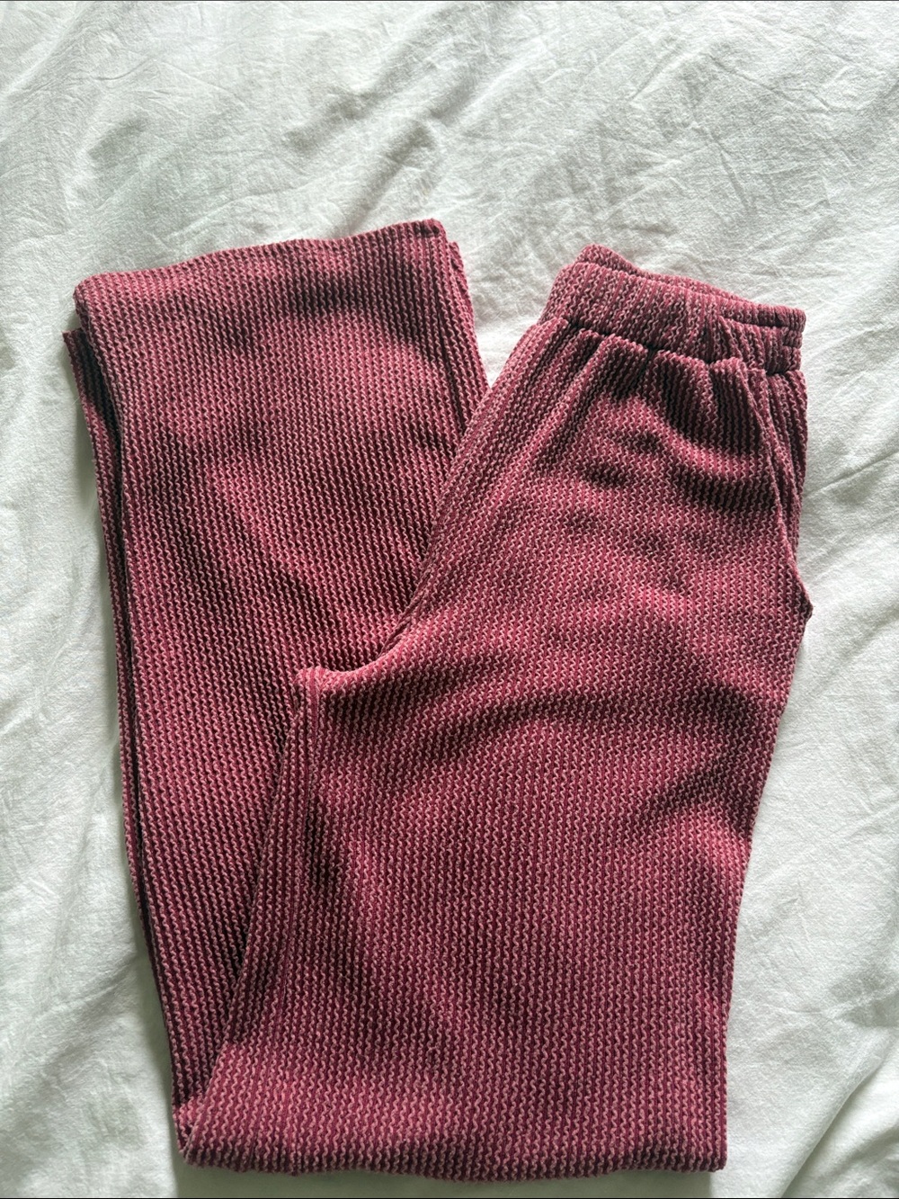 Willow + Root Pink Ribbed Straight Leg Pants, Size XS